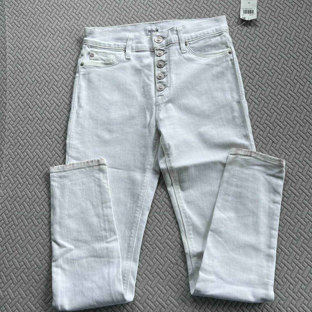 Hudson Jeans White Denim High Rise Ankle Ciara Jean